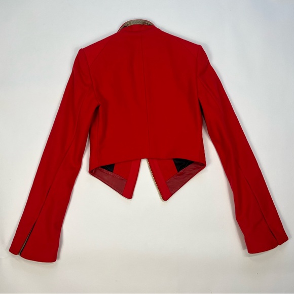Juicy Couture Jacket Blazer Red Cropped Military Style Asymmetrical Coat Y2K Top - Picture 10 of 17